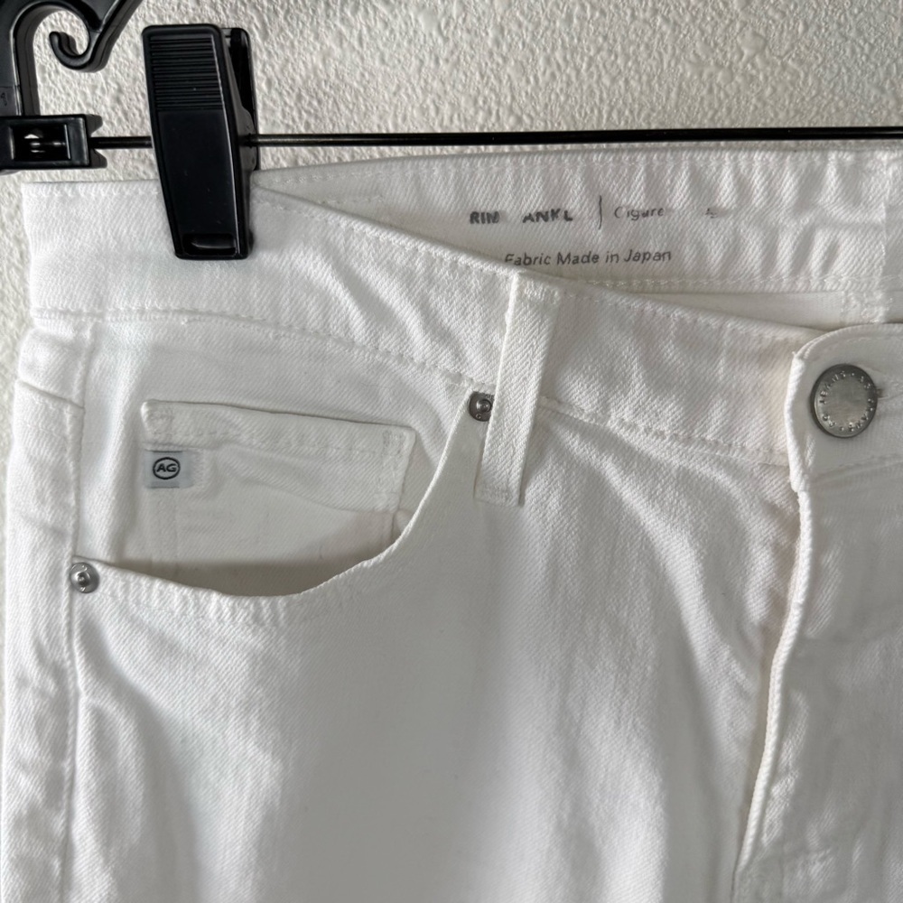 AG Prima Ankle Cigarette Slim Straight Leg Jeans White Denim Casual Women’s 27 - Picture 6 of 11